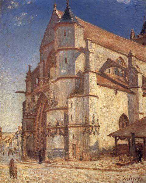 The Church at Moret in Morning Sun, Alfred Sisley